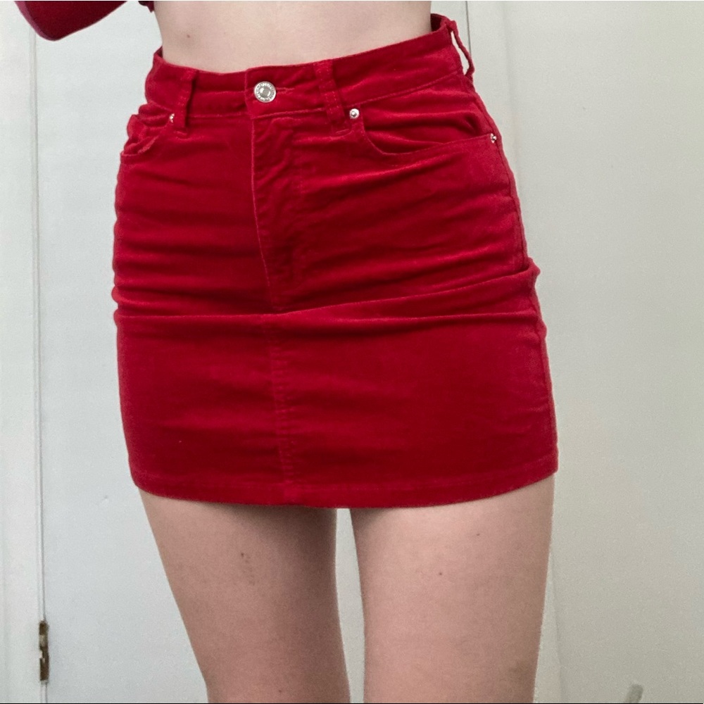 Velvet Mini Skirt